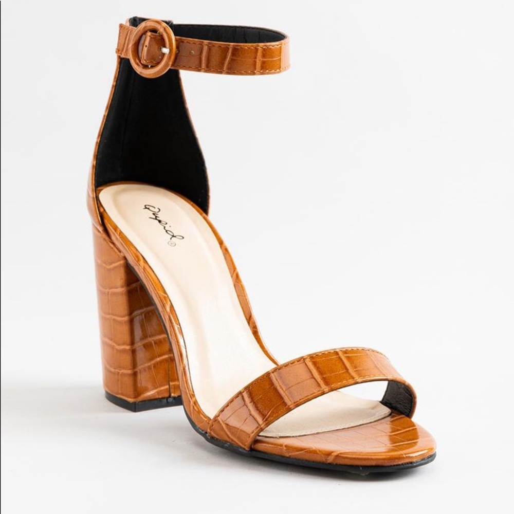 Crocodile Ankle Strap Heel